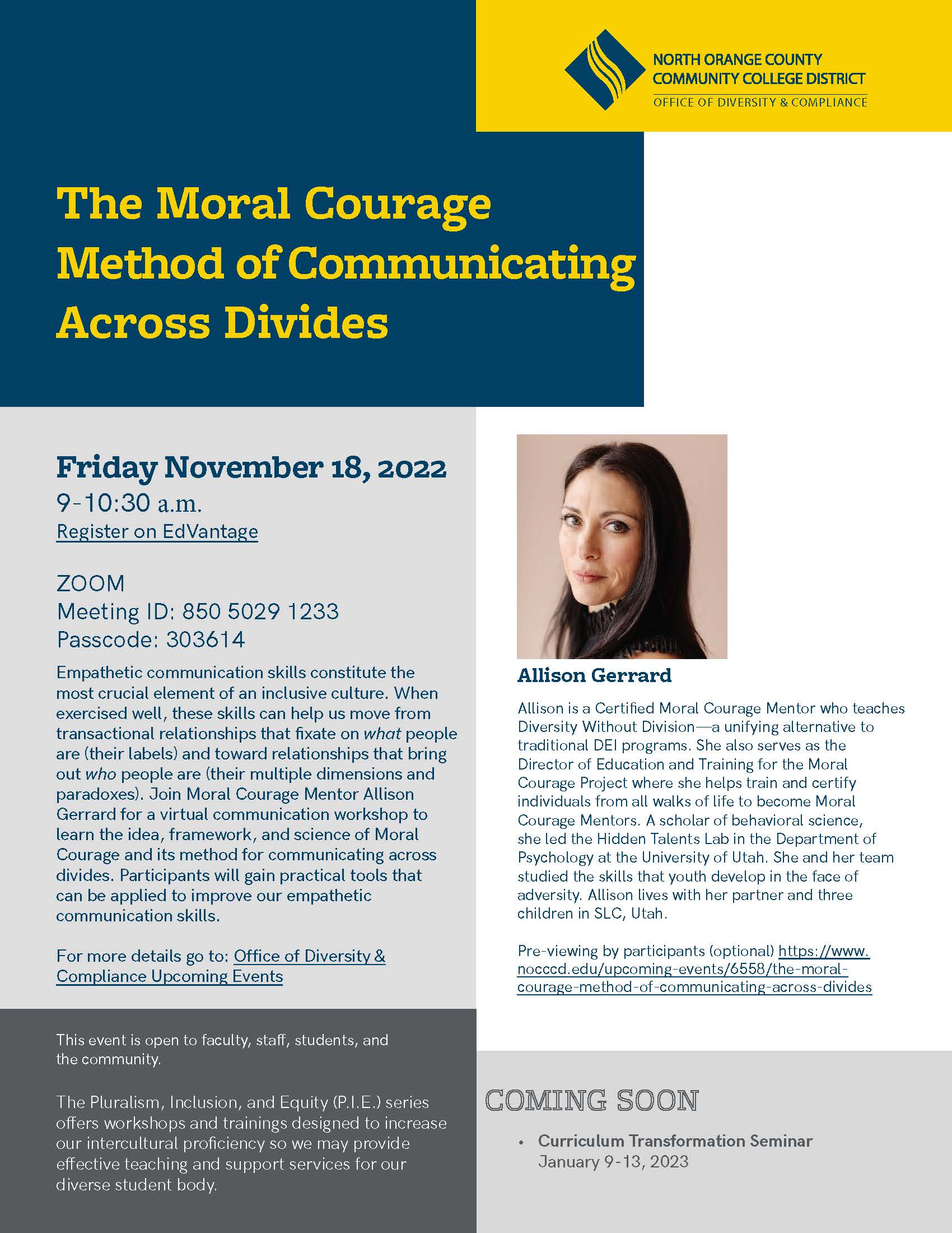 The Moral Courage Method of Communicating Across Divides - Cypress College