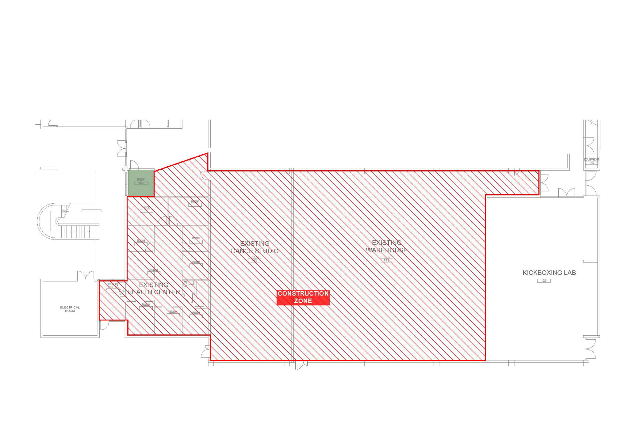 Health Center construction zone