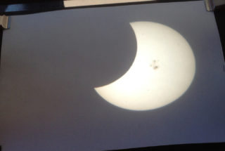 Partial Solar Eclipse Observed on Campus Thanks to Astronomy Profs, Club Members